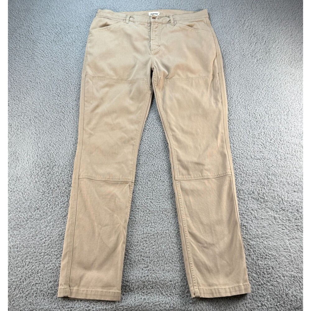 Taylor Stitch Boss Duck Canvas Work Pants Men 36 (36x33) Double Knee Tan Beige